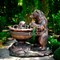 Фонтан декоративный Мишка бронзовый для сада высота 93см U08576 - фото 61136