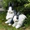 Фигура садовая Зайчонок для дачи бело-чёрный U09088-WBL - фото 63240