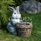 Кашпо для растений садовое Кролик с корзиной F08759-Gray - фото 64127