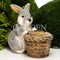 Кашпо для растений садовое Кролик с корзиной F08759-Gray - фото 64128