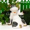 Фигура садовая Корова сидит чёрно-белая полистоун F08691 - фото 66668