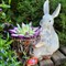 Кашпо садовое для растений Зайчиха с зайчонком серые U09076-Gray - фото 67740