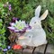 Кашпо садовое для растений Зайчиха с зайчонком серые U09076-Gray - фото 67741