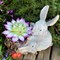 Кашпо садовое для растений Зайчиха с зайчонком серые U09076-Gray - фото 67743