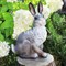 Фигура для сада Заяц на пне серый полистоун F07062-Gray - фото 67776