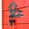 Ключница настенная металлическая черная Дом с птичкой 701-017B - фото 69153