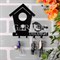 Ключница настенная металлическая черная Дом с птичкой 701-017B - фото 69537