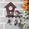 Ключница настенная металлическая коричневая Дом с птичкой 701-017Br - фото 69539