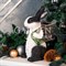 Кашпо садовое фигура Заяц с корзиной чёрно-белый U09092-WBL - фото 69737