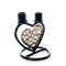 Подсвечник кованый Сердце на две свечи чёрный металл 607-022B - фото 70615