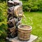 Умывальник садовый Каменный бочонок стеклопластик высота 75см U09045 - фото 73216