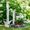Умывальник садовый с краном белый металл высота 92см 55-117W - фото 74245