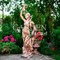 Скульптура парковая Девушка с павлином под бронзу высота 144см F08463 - фото 74554