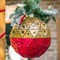 Полигональная фигура Новогодний шар металл красно-золотой 1008GRed - фото 77819