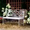 Скамья садовая декоративная кованая с мягким сиденьем белая длина 110см 941-09 - фото 78770