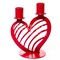 Подсвечник настольный Сердце на 2 свечи металл красный 607-099R - фото 78843
