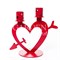 Подсвечник на две свечи Сердце со стрелой настольный металл красный 607-098R - фото 78905