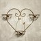 Подставка настенная Сердце на 3 цветка чёрно-золотая металл 15-003 - фото 89763