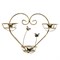 Подставка настенная Сердце на 3 цветка чёрно-золотая металл 15-003 - фото 89765